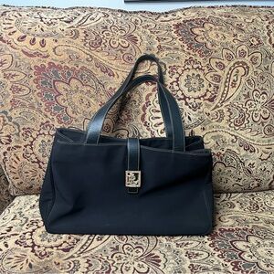 Chic Black Tote with Gold Accent